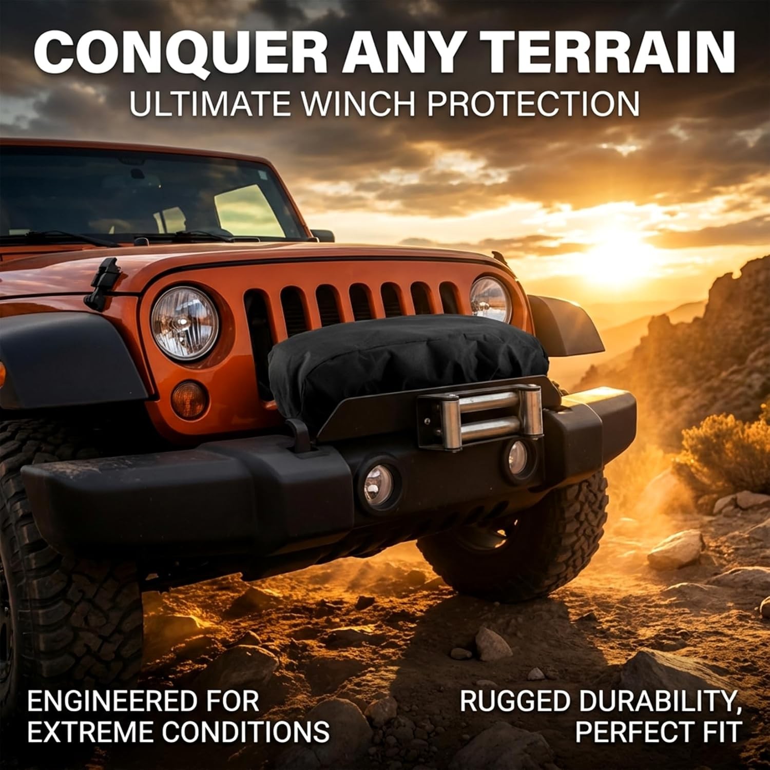 Winch Cover Waterproof Heavy Duty Dust-Proof Protective Boat Trailer ATV UTV