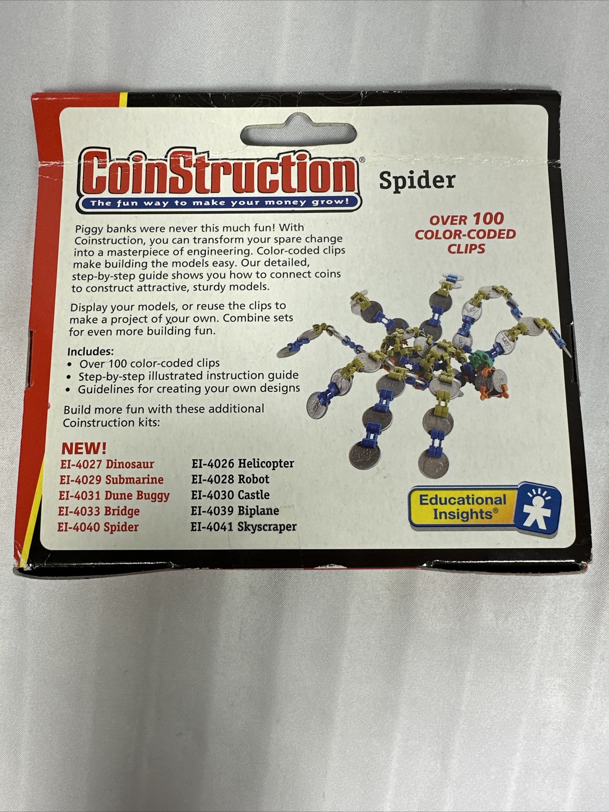 Coin Struction Spider Educational Insights EI-4040 100pc