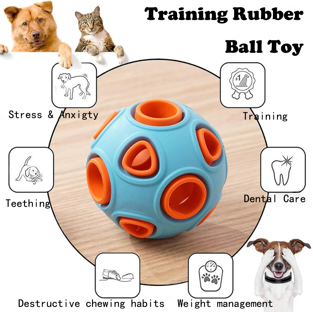 Dog Rubber Ball With Bell Sound, 2-Pack, Interactive Pet Chew Toy For Puppies An