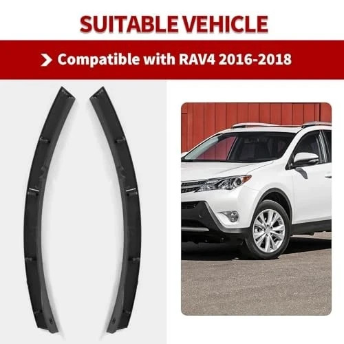 2PCS Front Bumper End Caps Compatible with RAV-Four 2016-2018 Textured Right