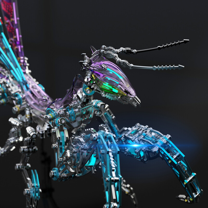 Mechanical Praying Mantis Movable Light Creative Toy Ornament Birthday Gift