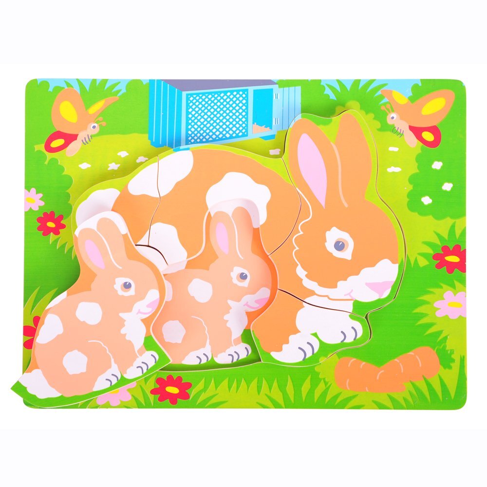 Bigjigs Toys BB012 Chunky Puzzle Mom and baby Rabbit