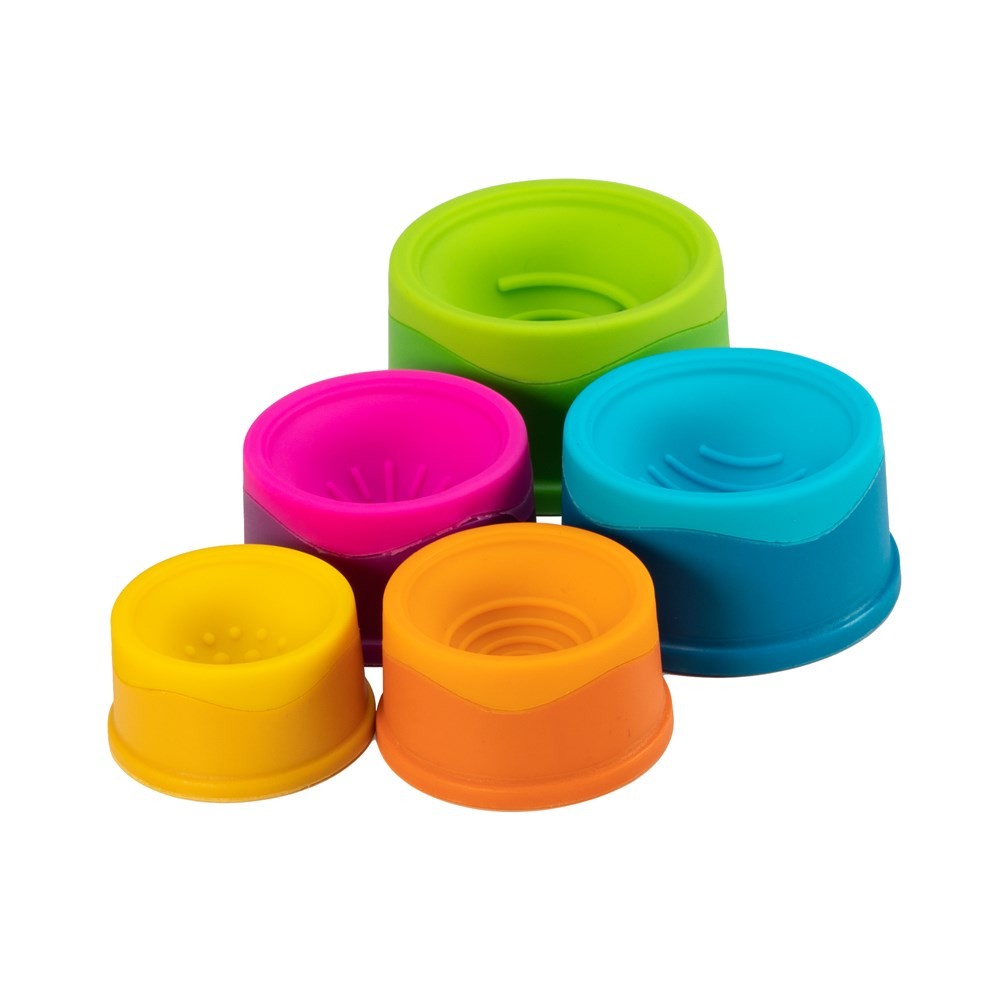 Fat Brain Toy Co Dimpl Stack for 6m+ Baby/Infants BPA Free Silicone Stacking Toy