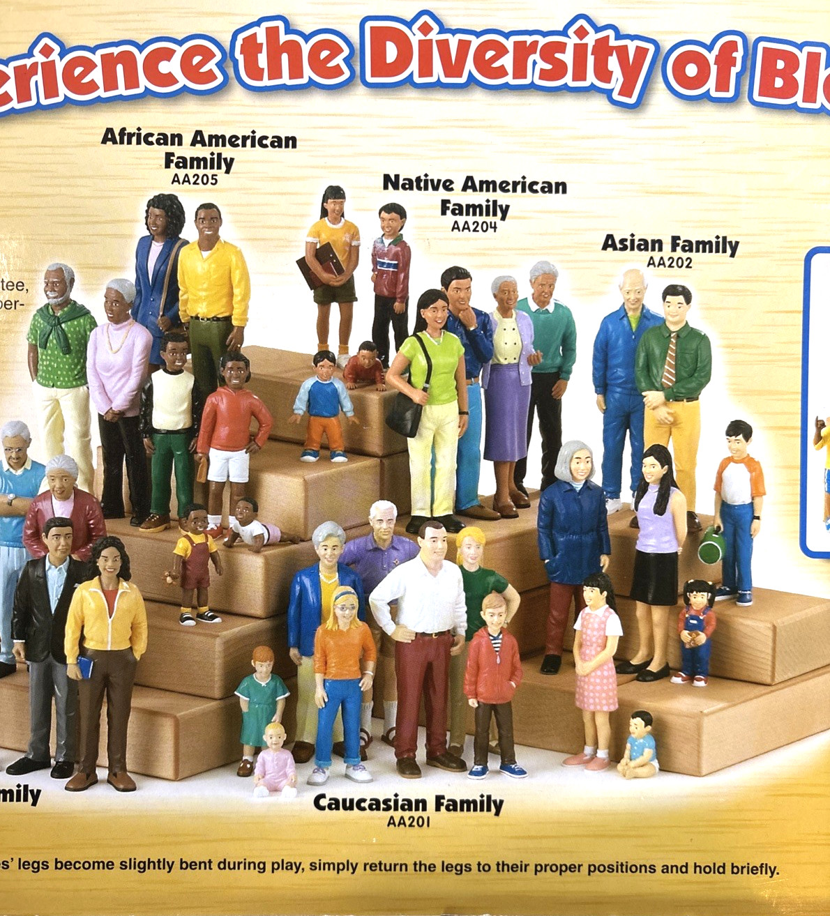 RARE Lakeshore Block Play People The Caucasian Family 8 Freestanding Figures NEW