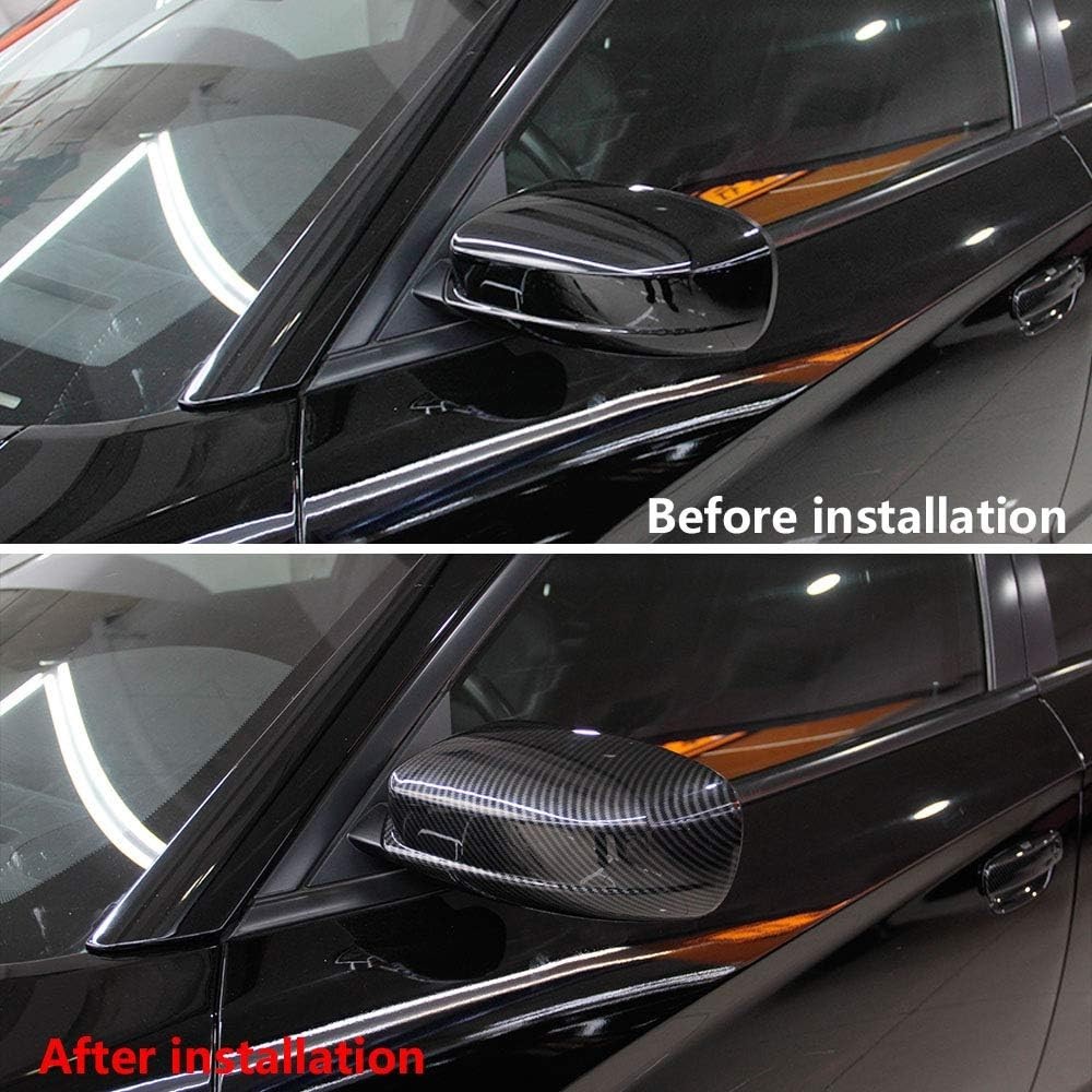 Carbon Fiber Side Door Mirror Cover Molding Trim for Dodge Charger 2011-2021….