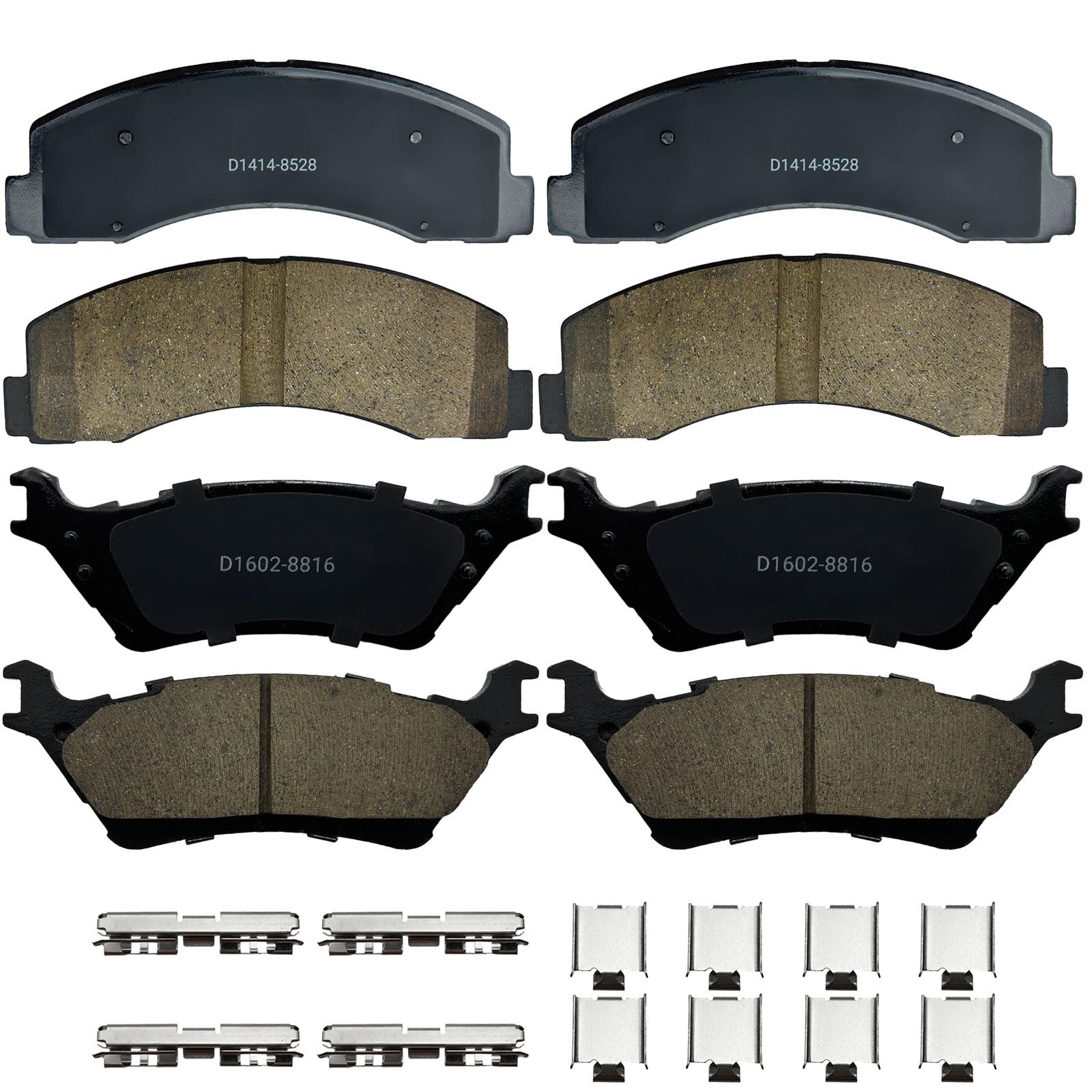 Front Rear Ceramic Brake Pads Kits fit brake pads for ford