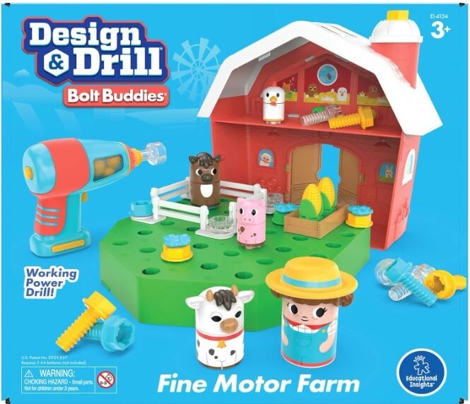 Educational Insights Design & Drill Bolt Buddies FARM Playset Construction STEM