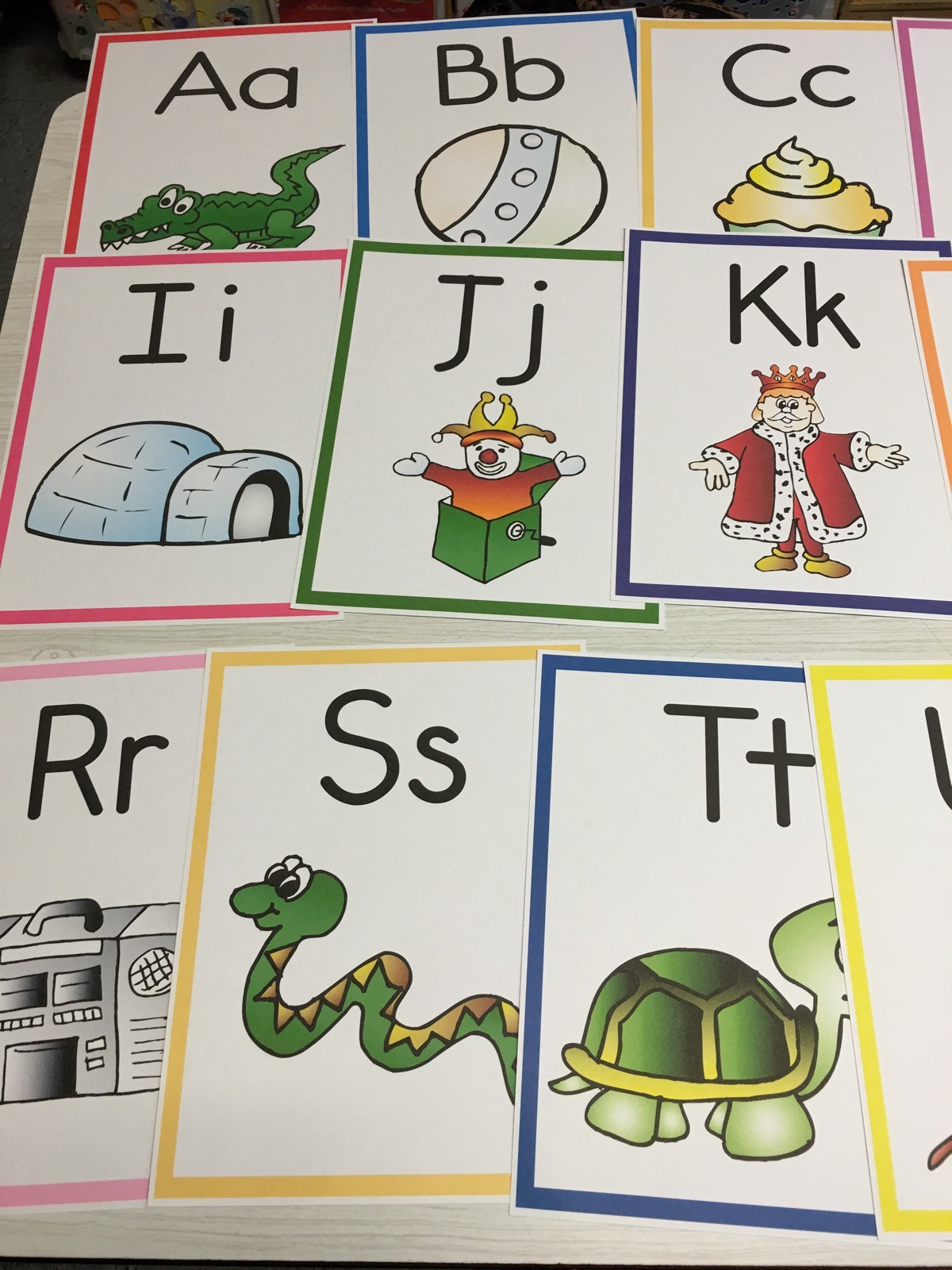 26 Colored Alphabet Posters.8.5×11 classroom signs PRINTED Wall decor