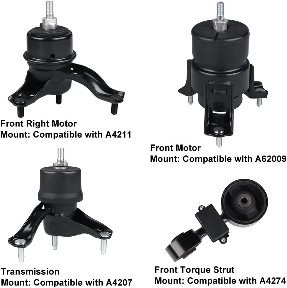 JDMON 4Pcs Engine Motor Transmission Mount Replacement for Toyota Camry 2.4L (