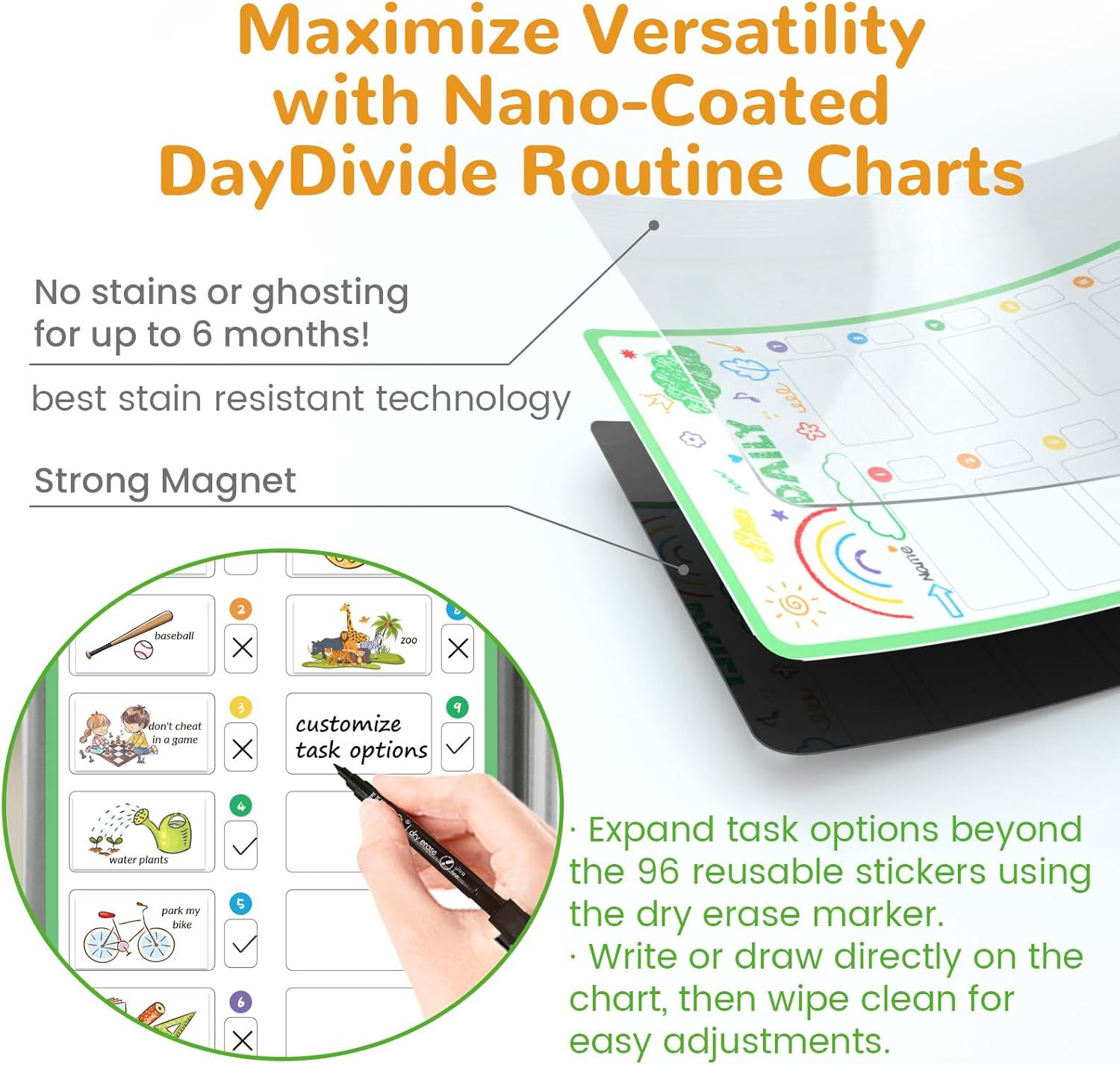 Magnetic Bedtime/Morning/Daily Routine Chart for Kids with Reward Jar-Morning Ro