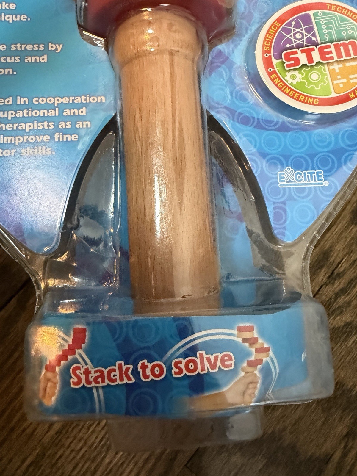 True Balance Handheld Wooden Toy by Excite “STEM” Coordination New/Sealed – Red