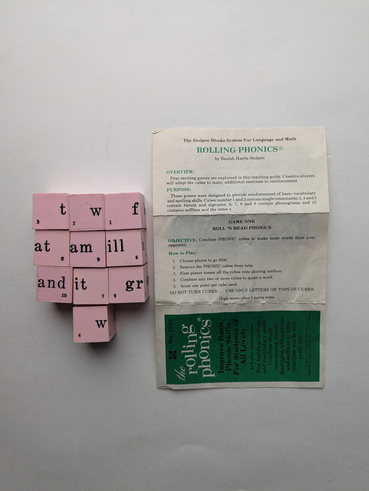 The Rolling Phonics Game by Beulah Harris Stolpen Improve Basic Phonic Skills