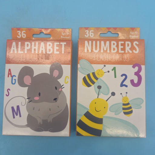 9 Large Lot Toddler Learning Flash Cards ABC 123 Shapes Compare Words Preschool