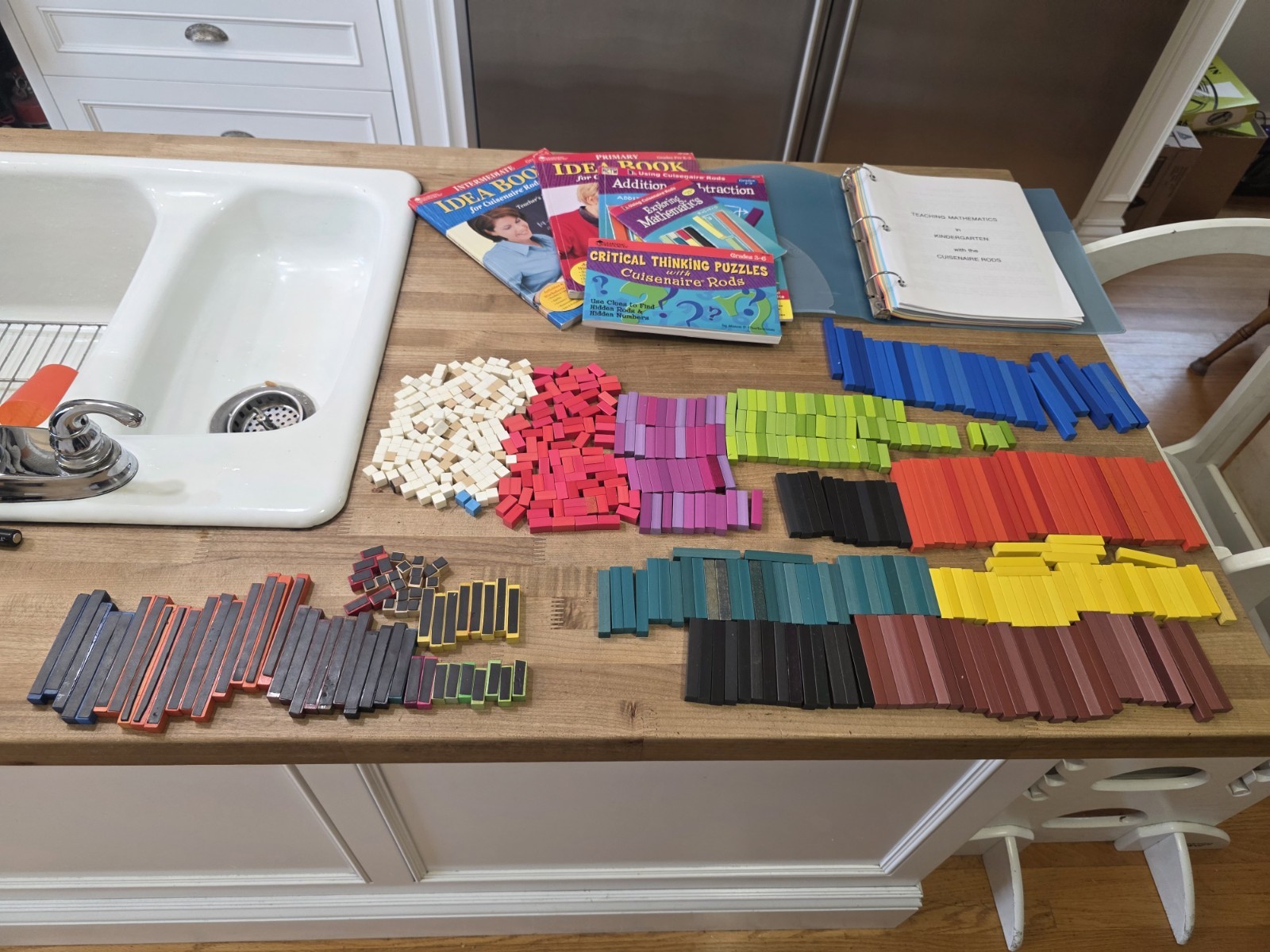 500 pcs Wooden Cuisenaire Rods Lot Home School Math Manipulatives w/books