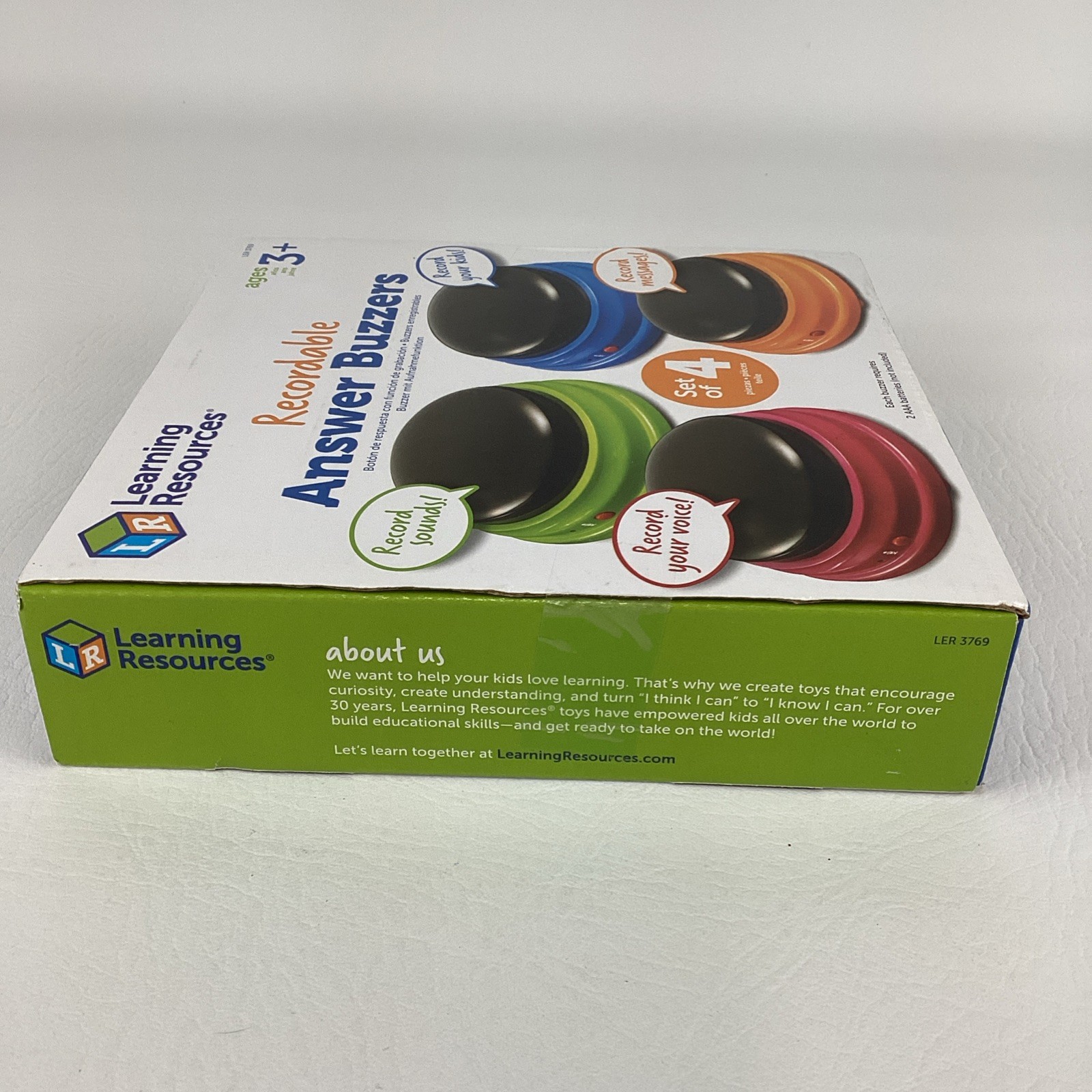 Learning Resources Recordable Answer Buzzers Custom Buttons Color Base Set