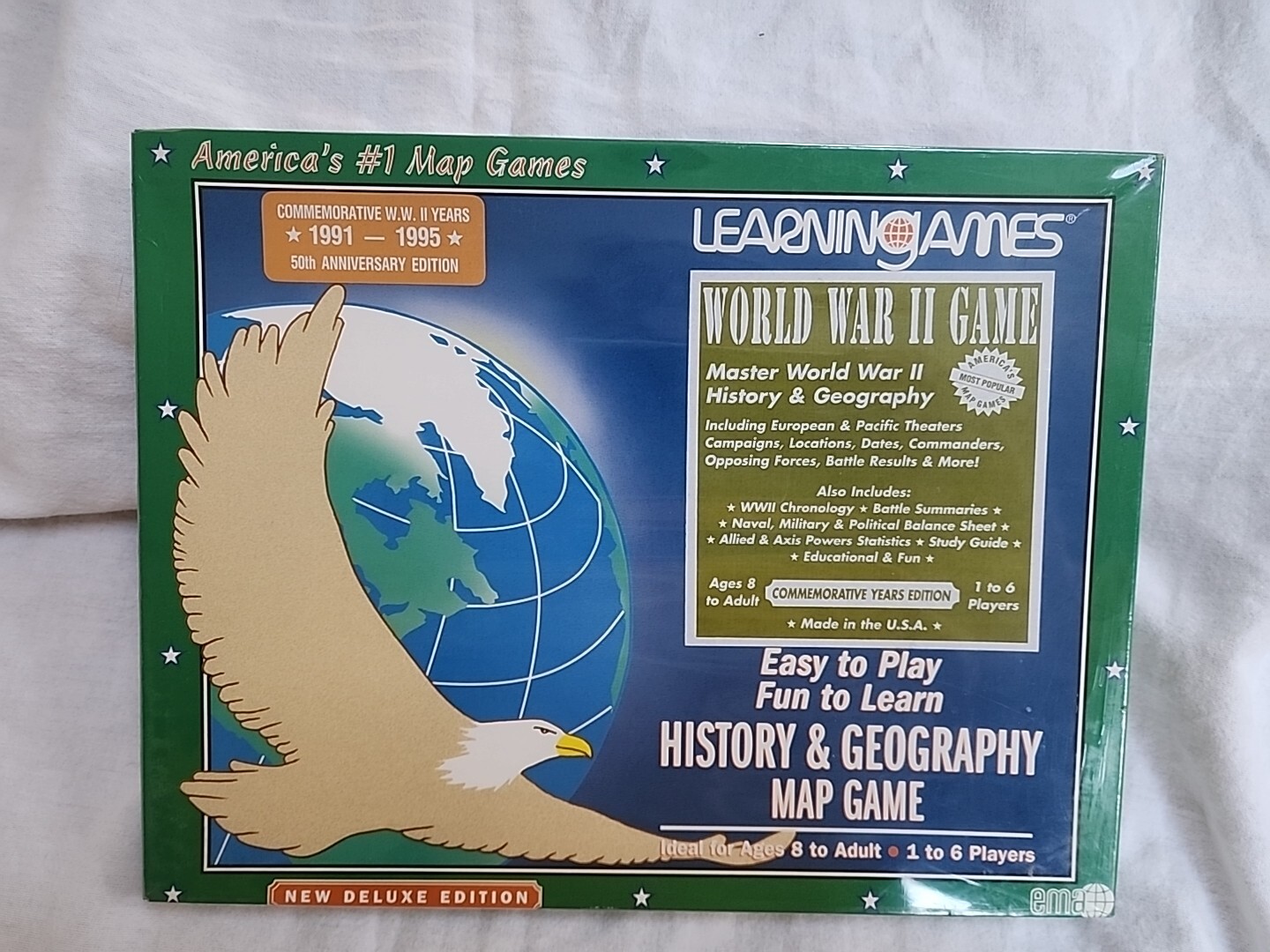 NIB Vintage Learningames World War II History & Geography Map Game