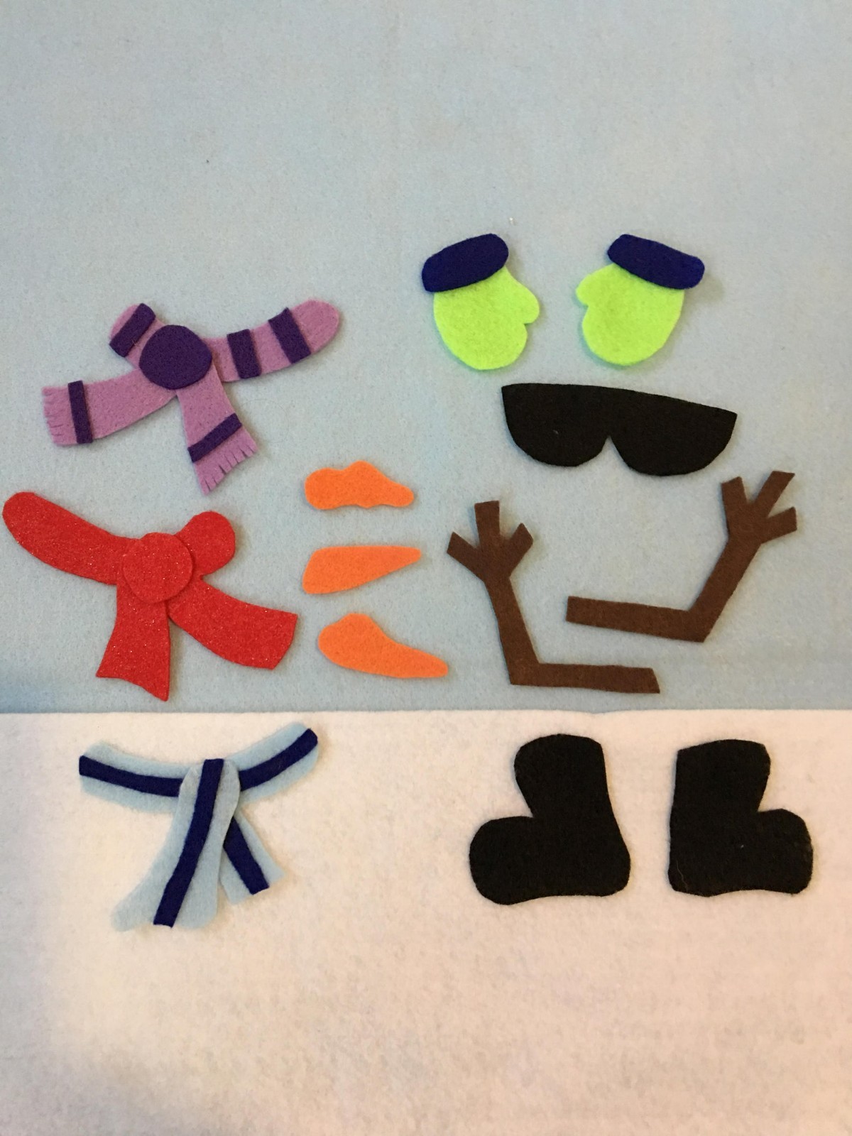 Let’s Build a Snowman Winter Fun Sample Set for Felt or Flannel Board Play
