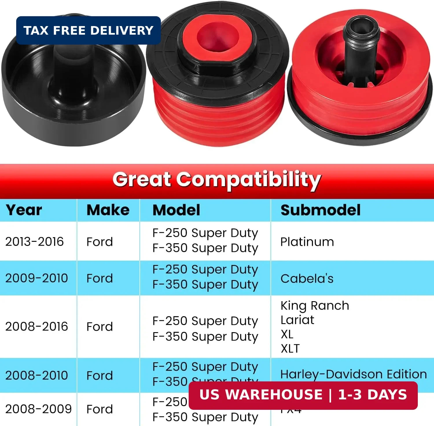 Silicone Body Mount Kit for 2008-2016 Ford F-250 F-350 Regular Cab Extended Cab