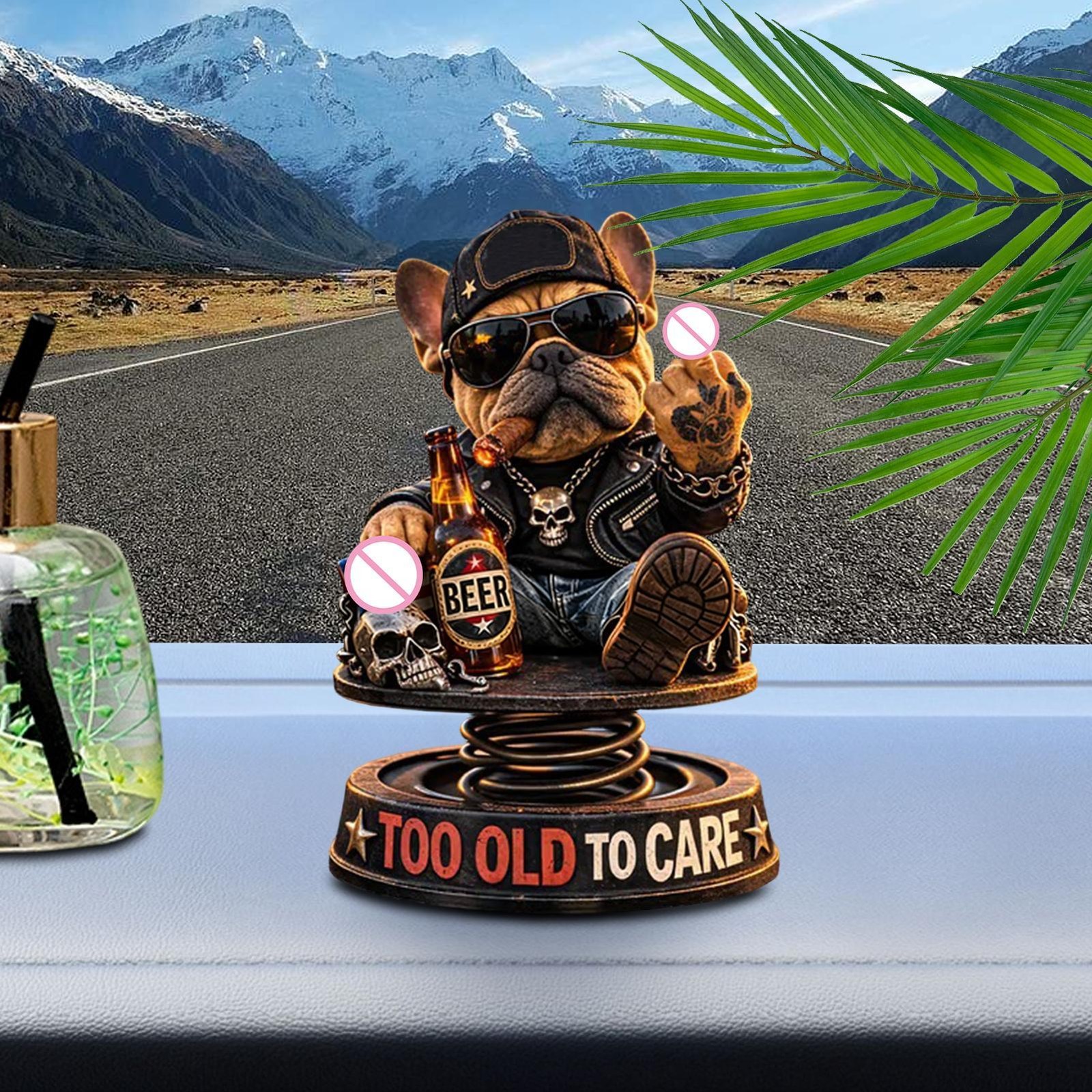 Dashboard Accessories Cute Funny Non Slip Resin Fun Car Accessories Dog Figures