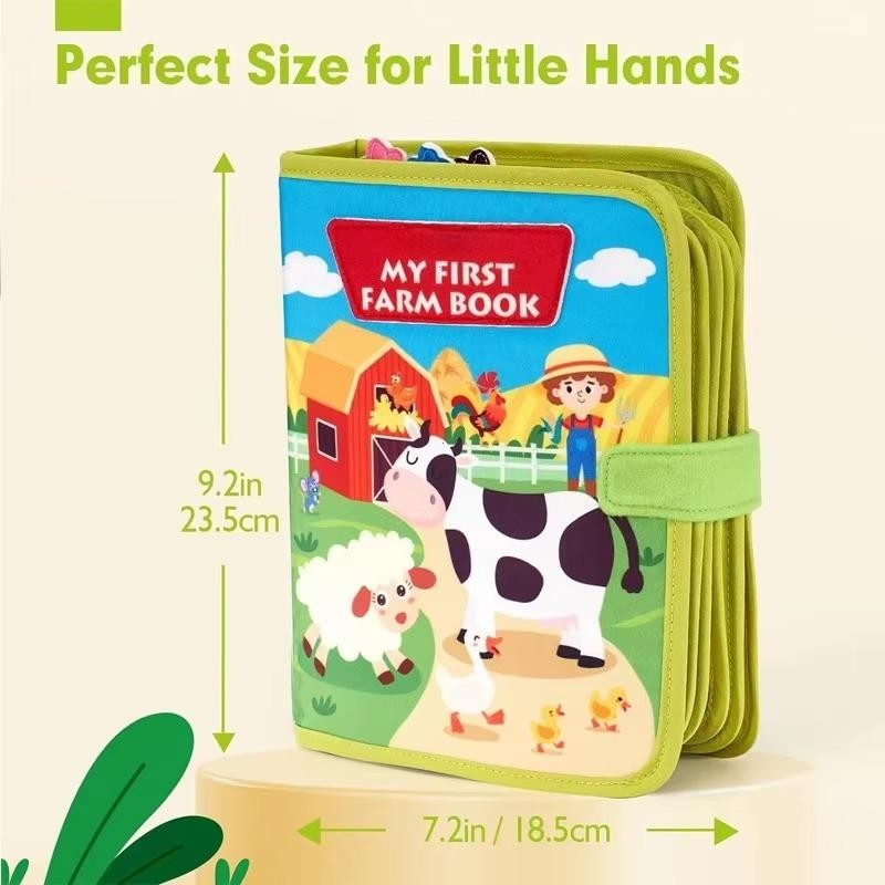 Montessori Busy Cloth Book Toddlers Farm Animal Story Felt Preschool Learning Fi