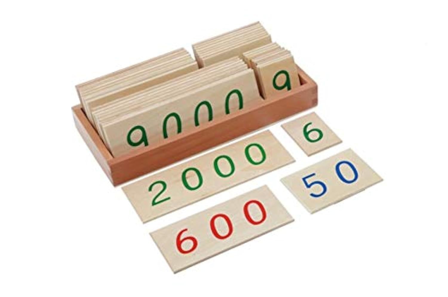 Materials-Small Wooden Number Cards with Box (1-9000)