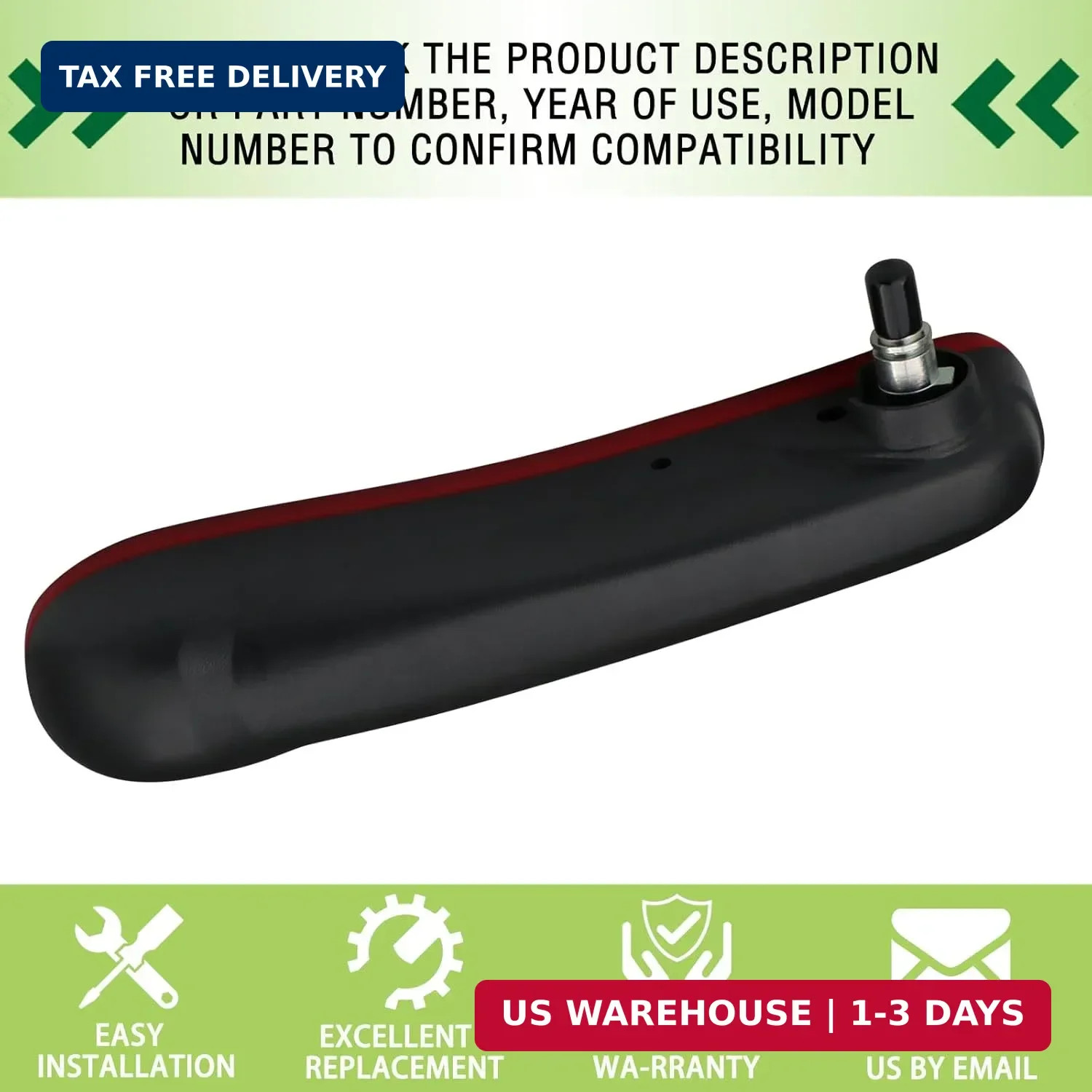 Front Driver Side Seat Armrest Adjustable Arm Rest Red Compatible with 2016-2019