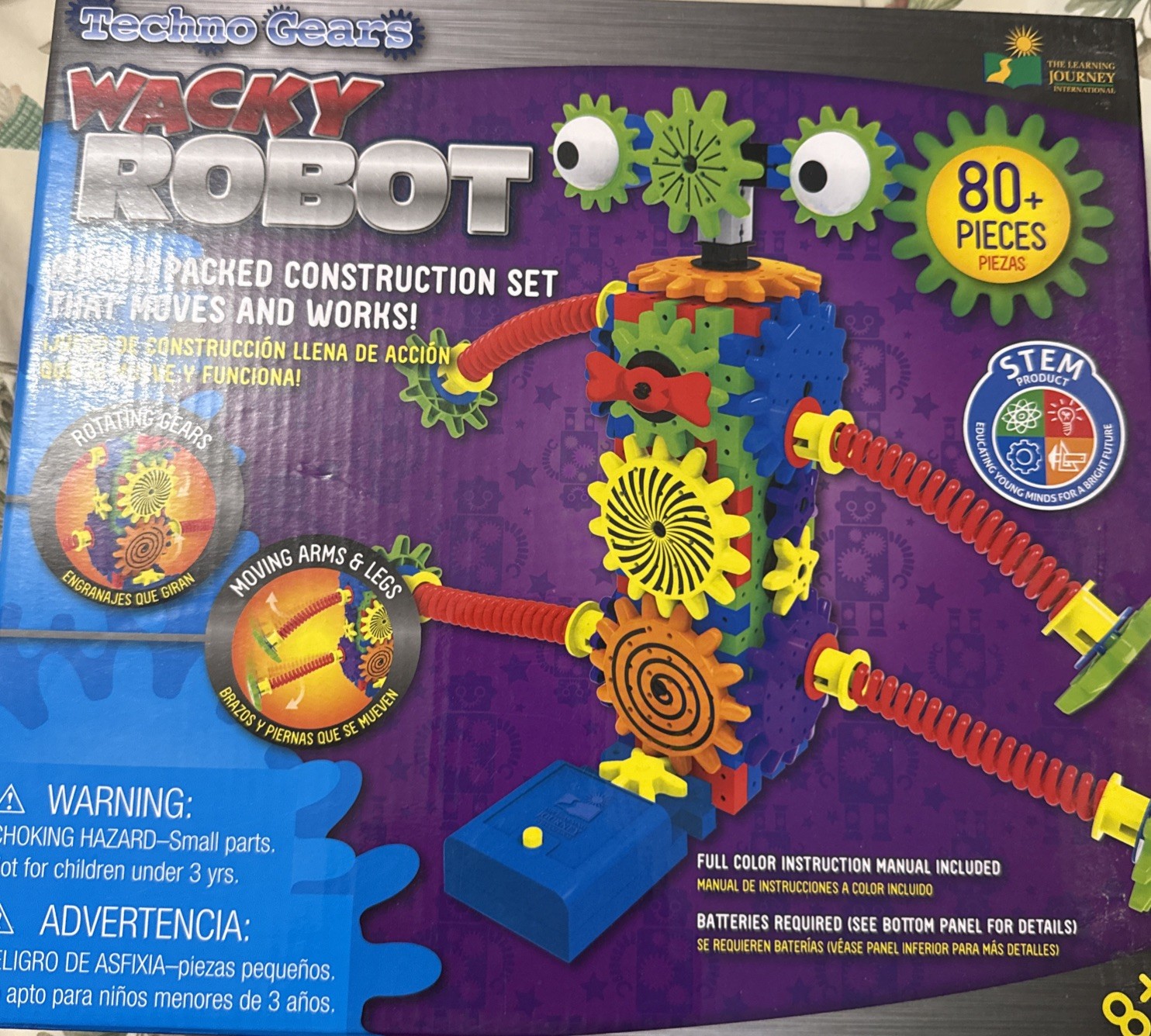 Techno Gears Wacky Robot Construction Set STEM Product 80 Pieces NEW SEALED