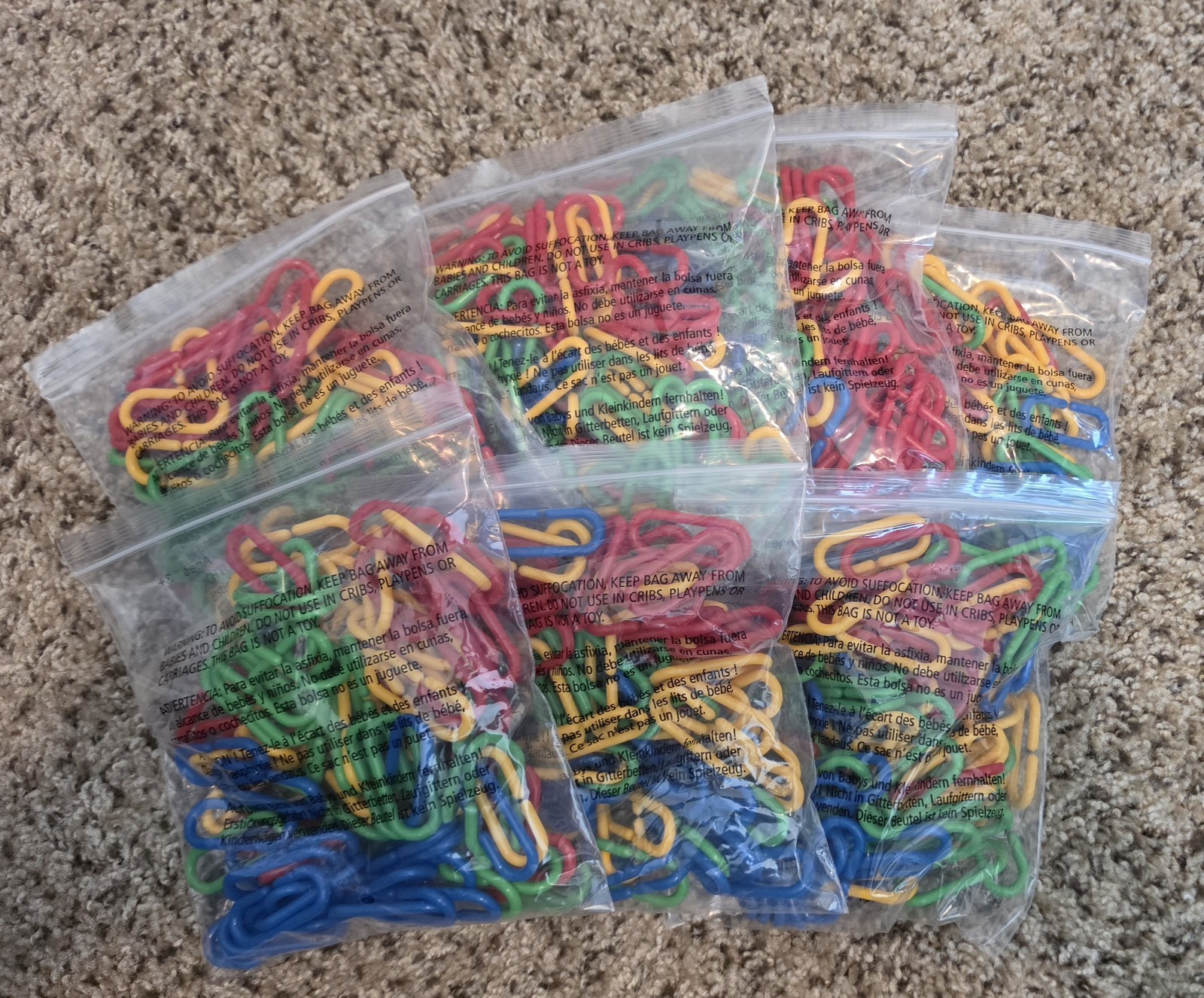 hand2mind Link ‘N’ Learn Links / Set of 100 / Yellow, Red, Green, Blue / Kids