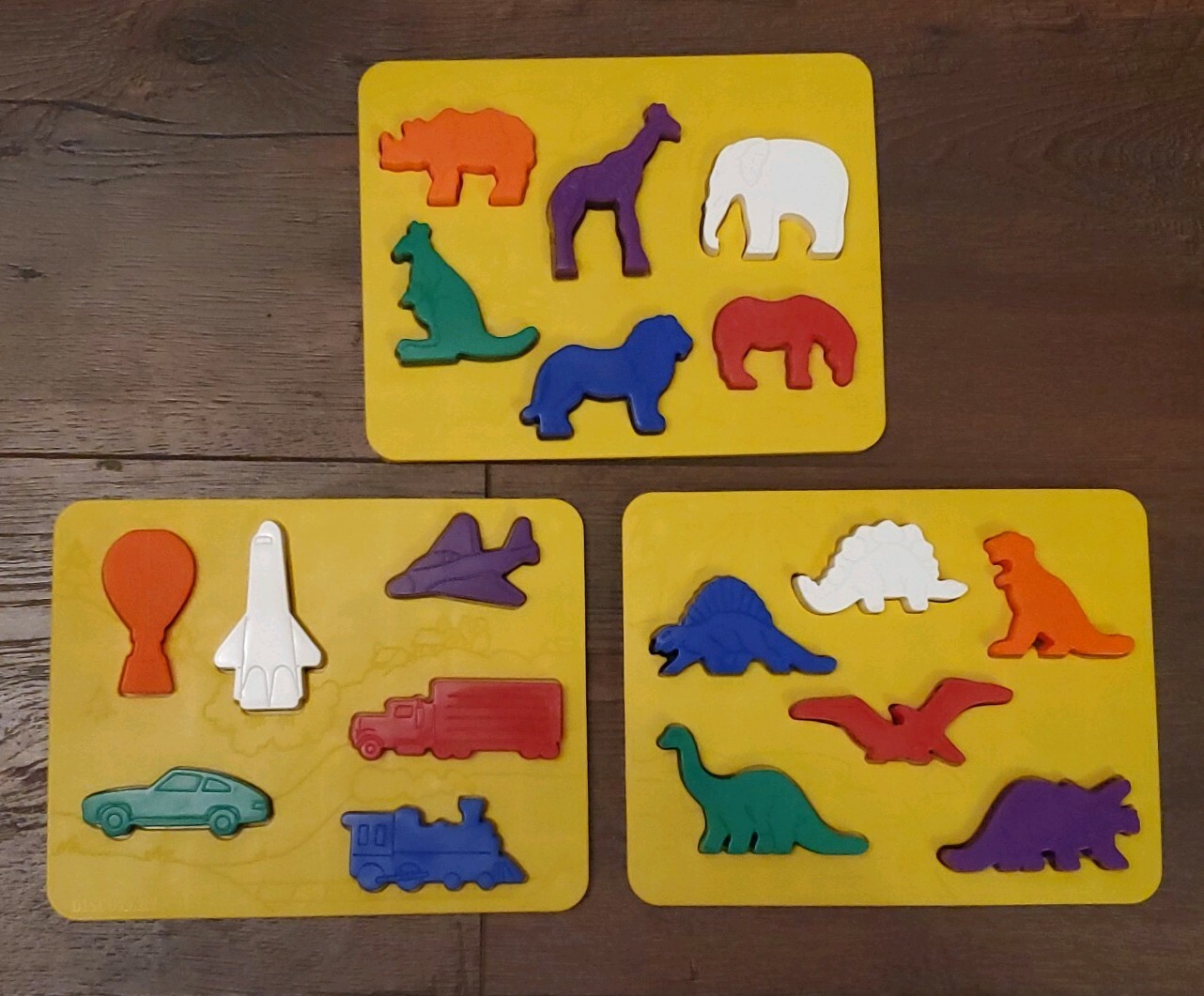 Vintage Discovery Toys Place and Trace Puzzle for 24+ Months Animals Vehicles