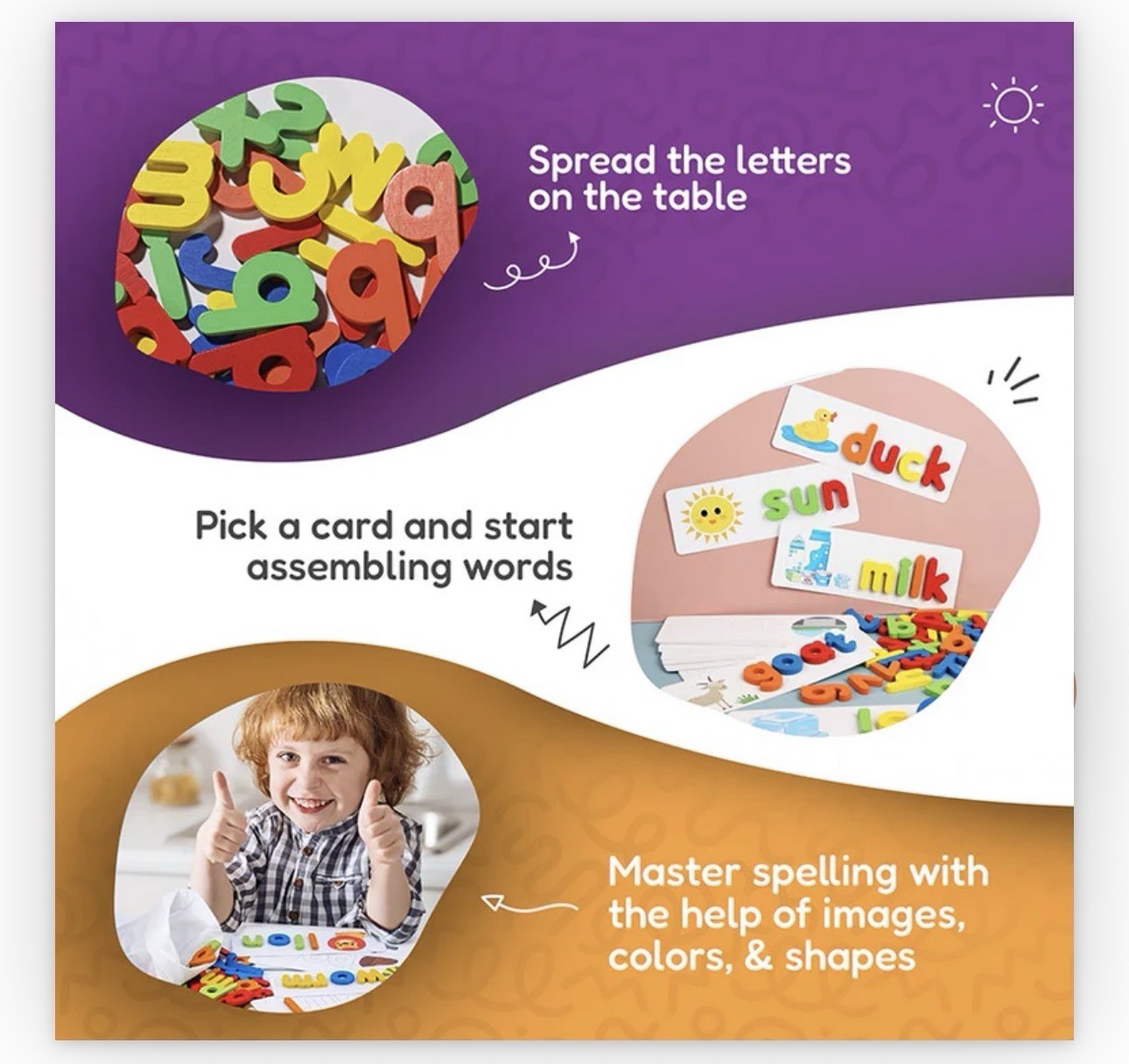 Montessori Generation Wooden Spelling Game Learning Baby Children New