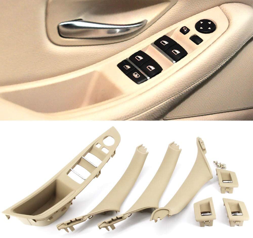 Beige Window Switch Armrest Panel, Inner Door Pull Handle Trim Cover Kits