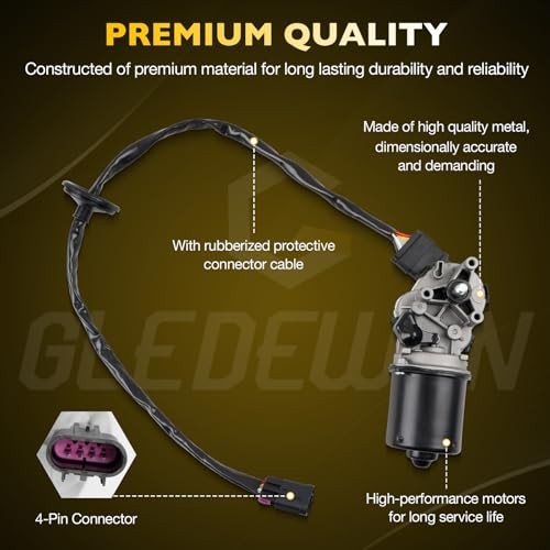 Gledewen 88958223 25809218 Front Windshield Wiper Motor 4-Pin Compatible with