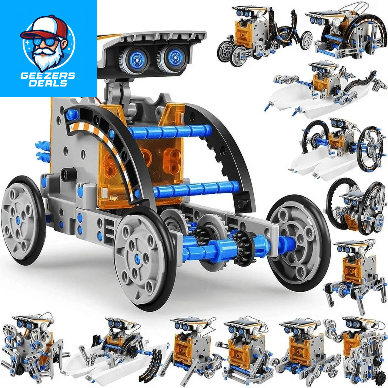 STEM Toys Solar-Powered Transforming Robot Toy – 12-In-1 Construction Set,Educat
