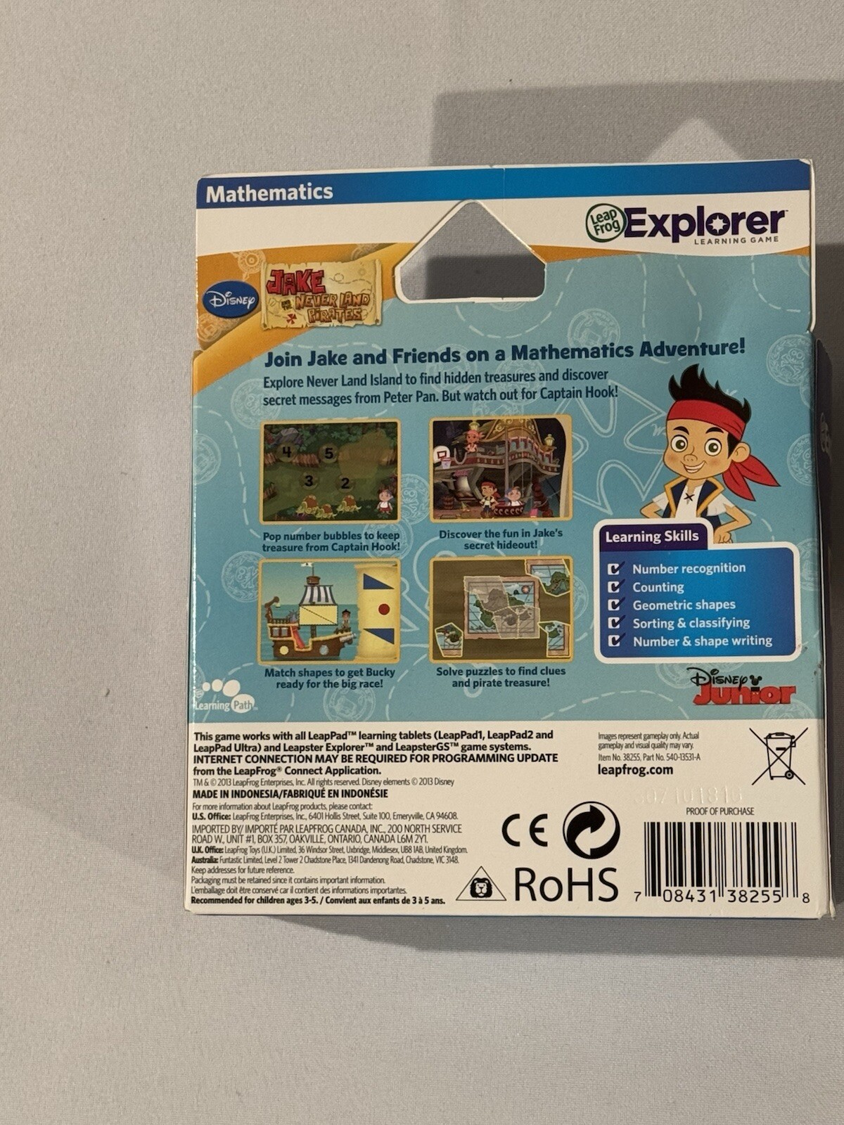 Brand NEW LeapFrog Jake & The Never Land Pirates Learning Game With JAKE FIGURE