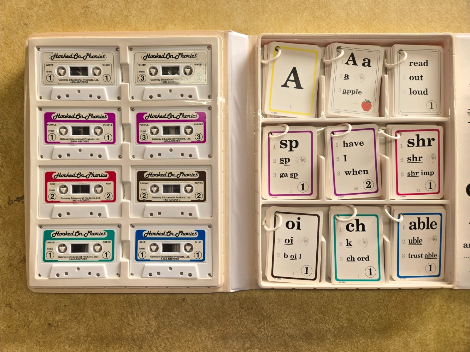 1993 Hooked on Phonics Complete Box Set Cassette Workbook and Reading Cards
