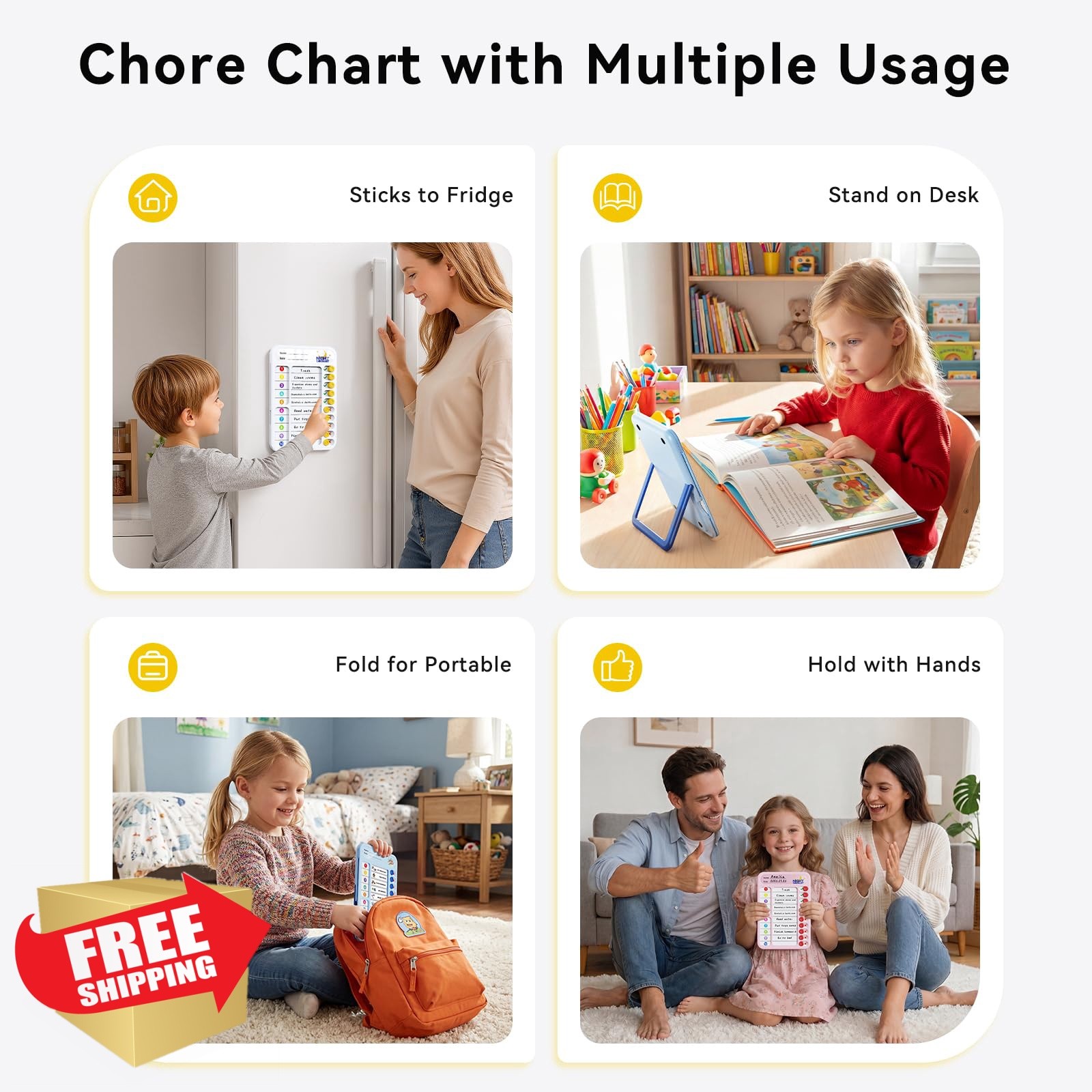 Owlprince Chore Chart White Magnetic