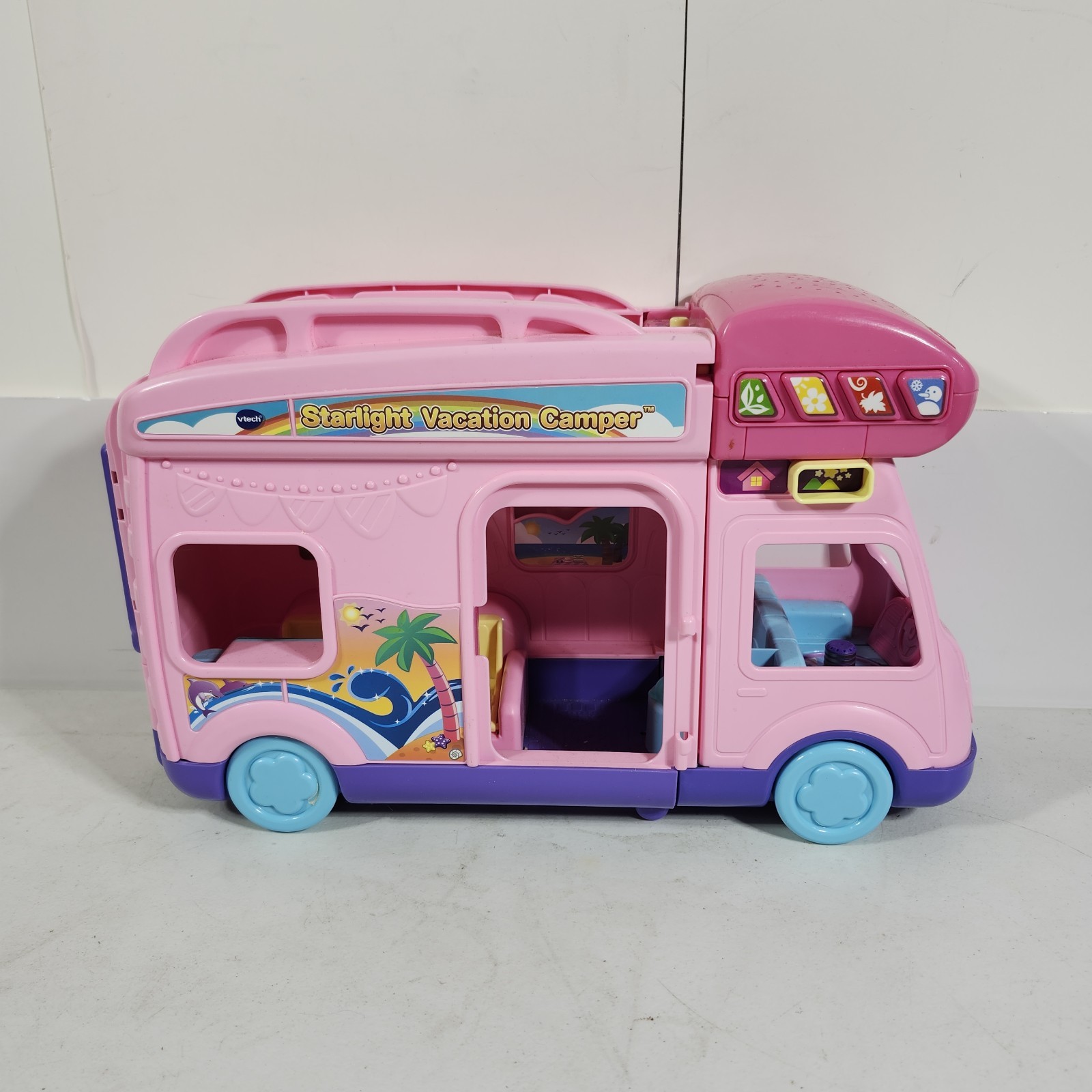 VTech Starlight Vacation Camper Pink Teaching Kids Toy Vehicle Tested Works
