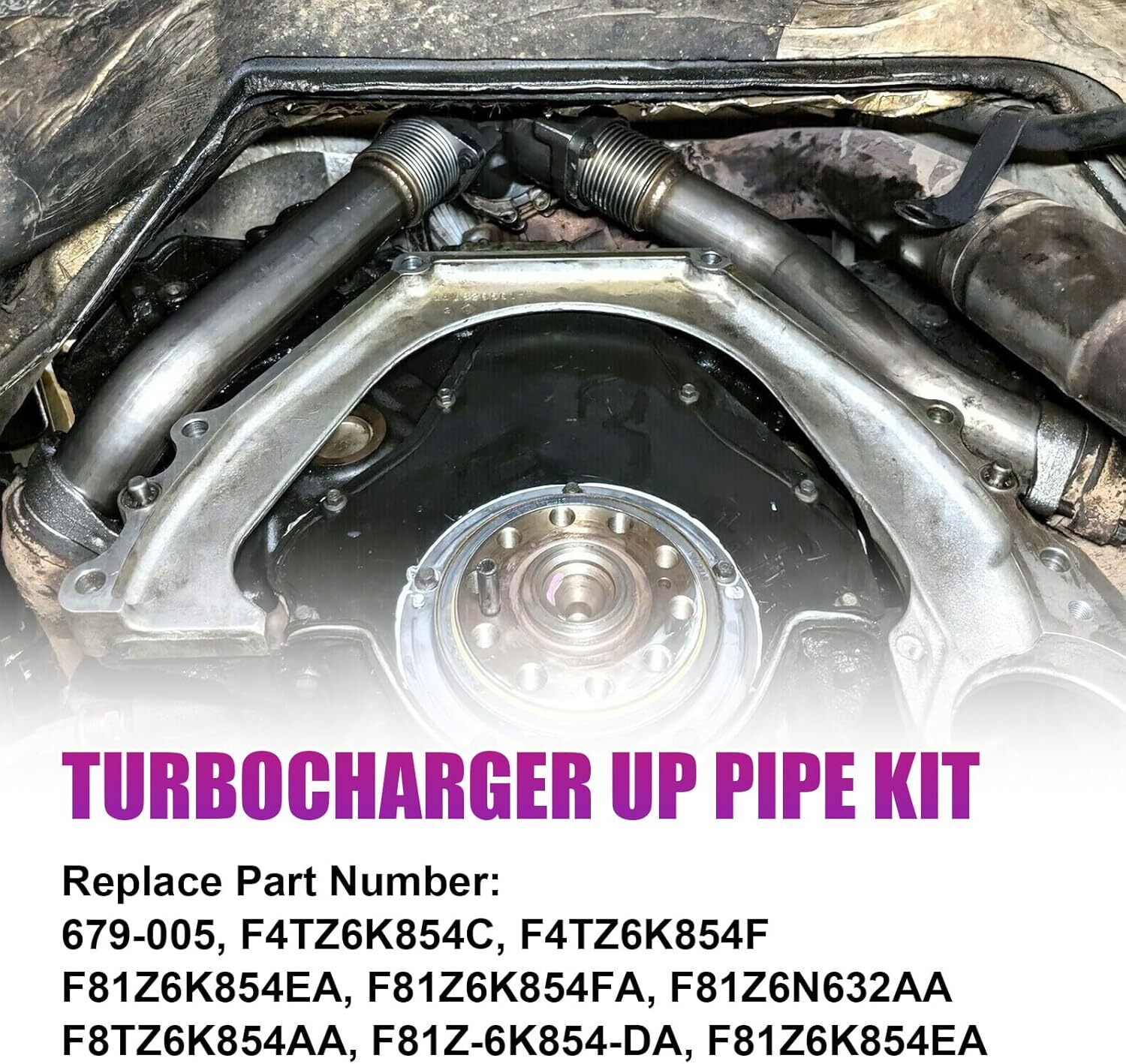 Turbo Diesel Exhaust Manifold Bellowed Up Pipes Kit Compatible with Ford