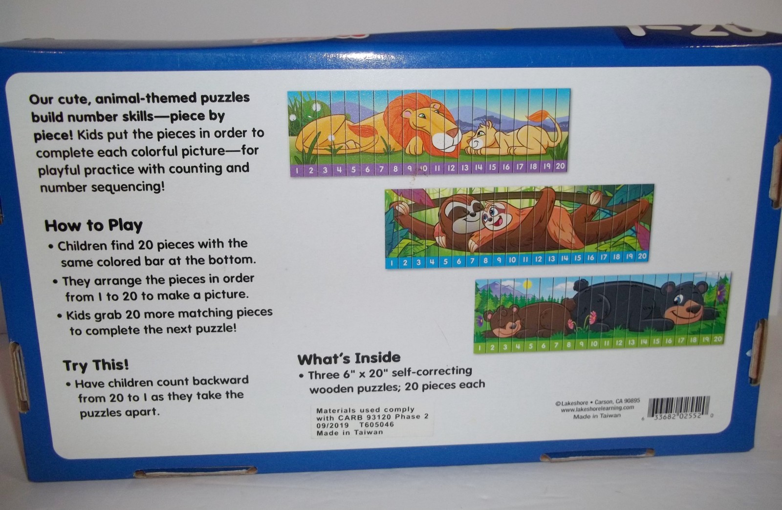 EUC Lakeshore Learning Sequencing Numbers 1-20 Sets (3) wooden puzzles school