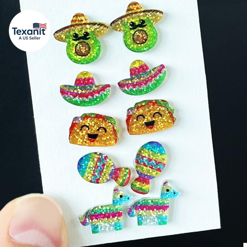 Best Mom Love Heart Stud Earrings,Cinco De Mayo Earrings Set for Women Statement