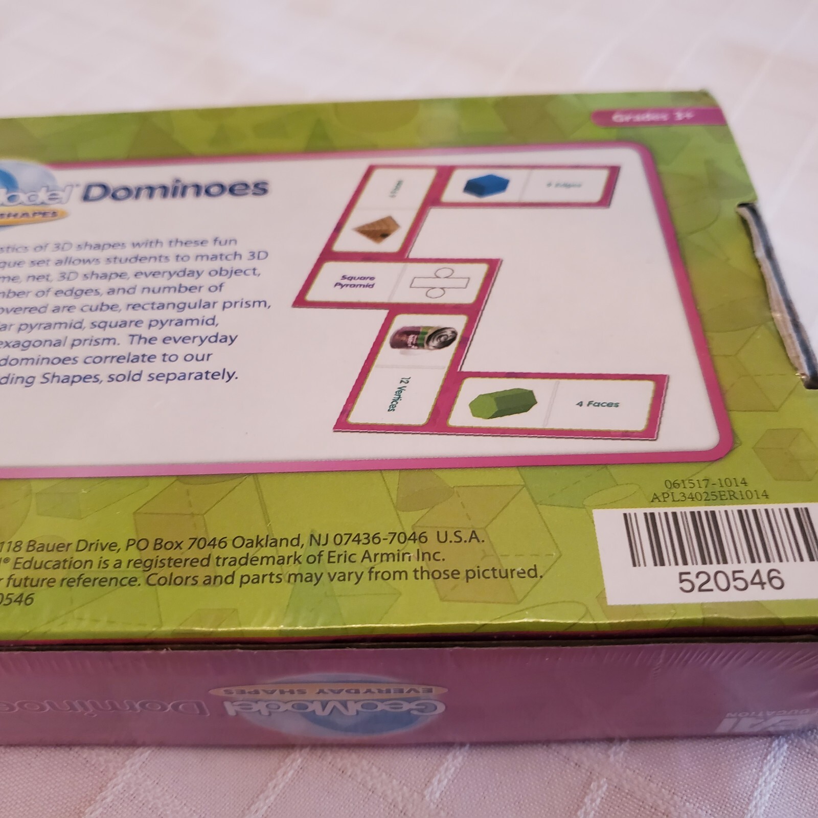 NEW Educational Eai Geomodel Dominoes School Learn Class 2014 3d Shapes Child