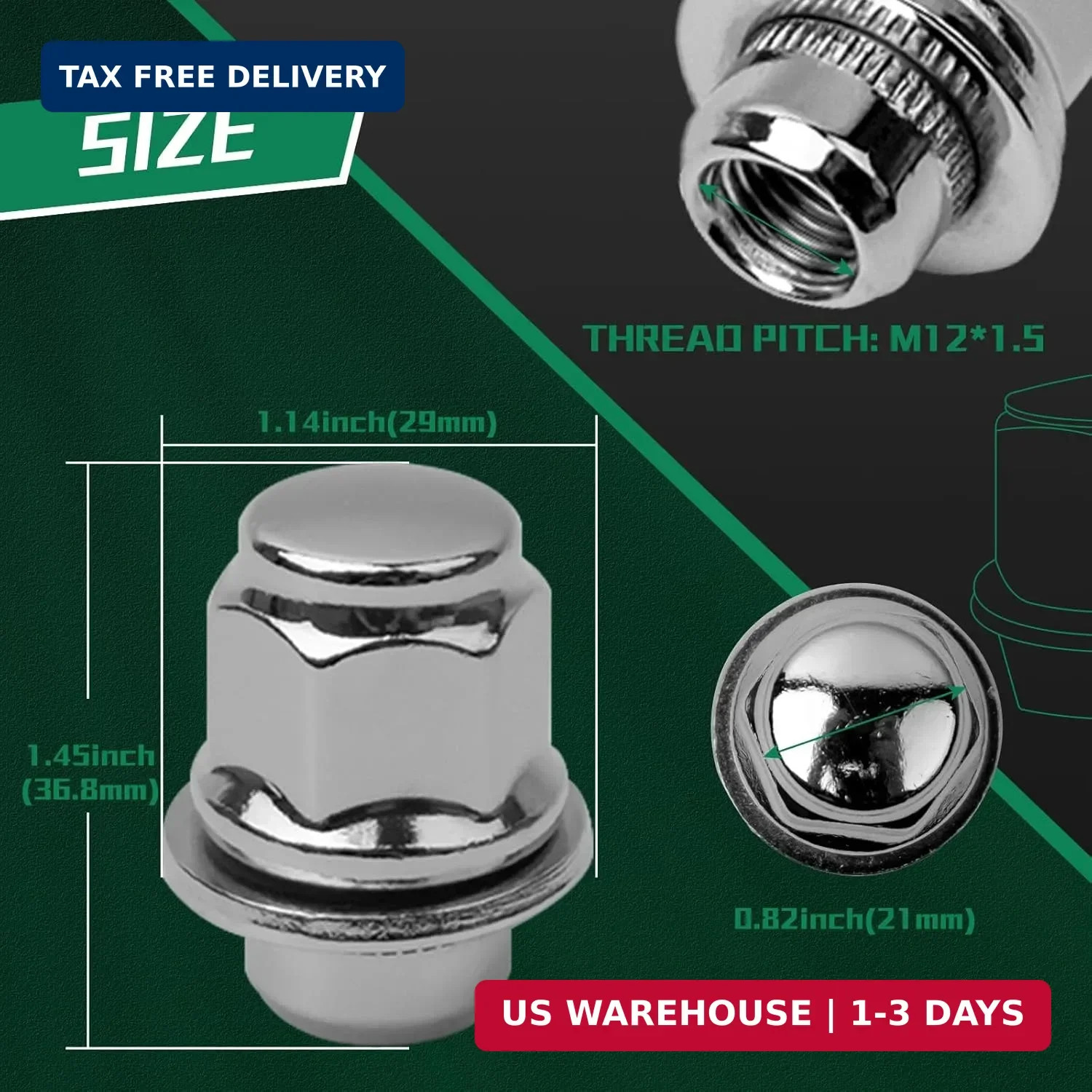 M12x1.5 Lug Nuts,One-Piece Wheel Nuts for Toyota Corolla/Prius/Sienna,Lexus RX35