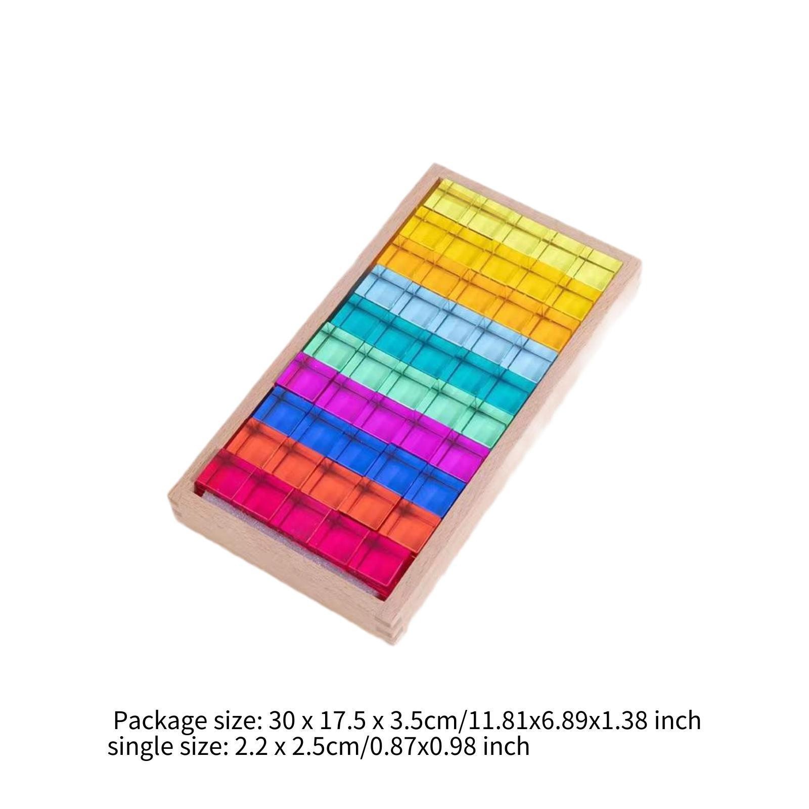 Rainbow Building Blocks Set Stacking Toy Smooth Color Perception Fine Motor