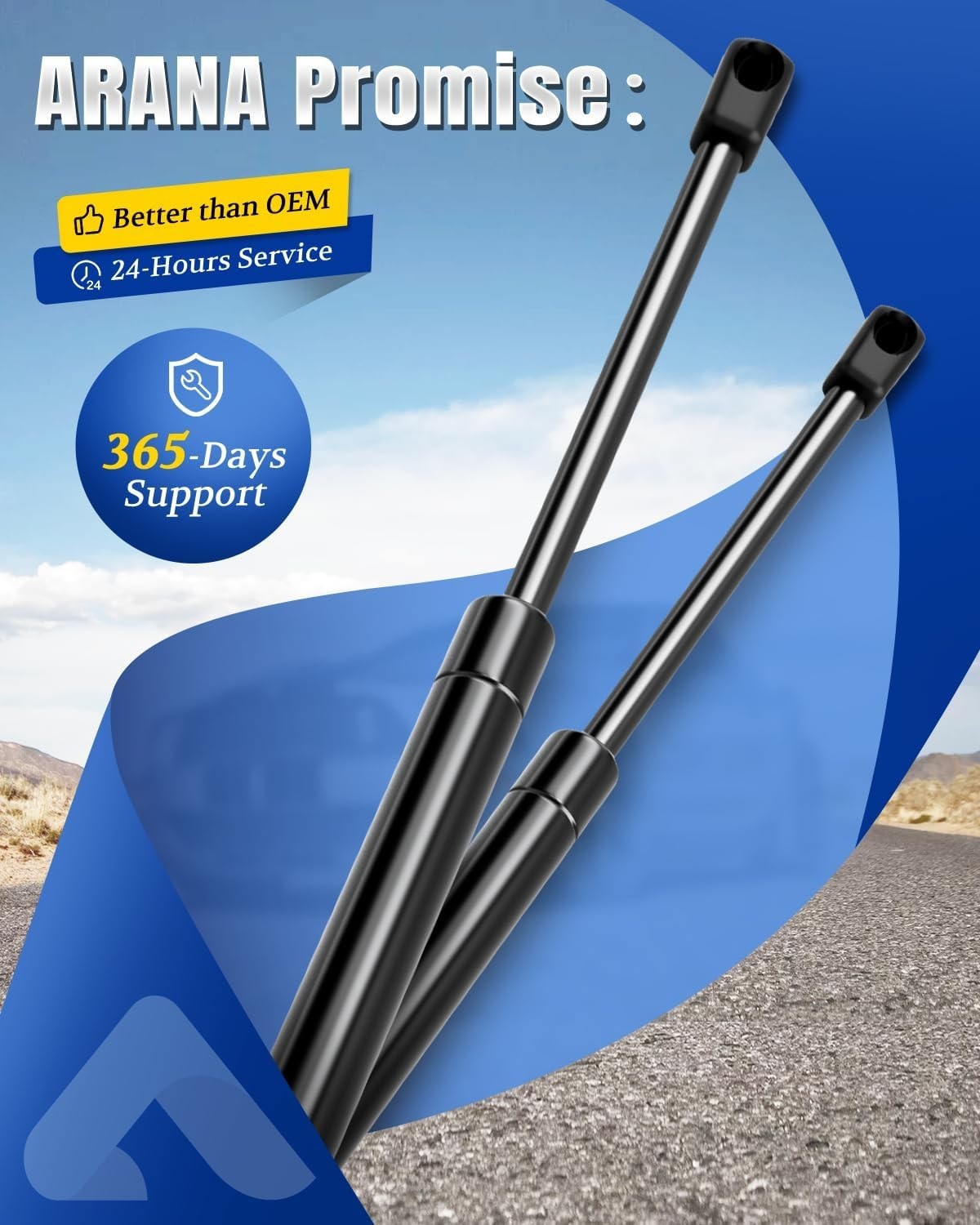 ARANA Qty(2) Hood Struts Lift Support Campatible with Lexus RX350 RX450h 2010
