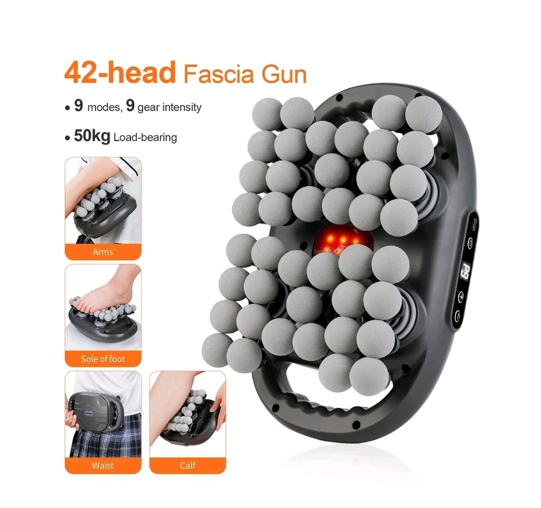 42-head 42-Drive Massage Gun Set, Deep Tissue Percussion Massager with 42 Black