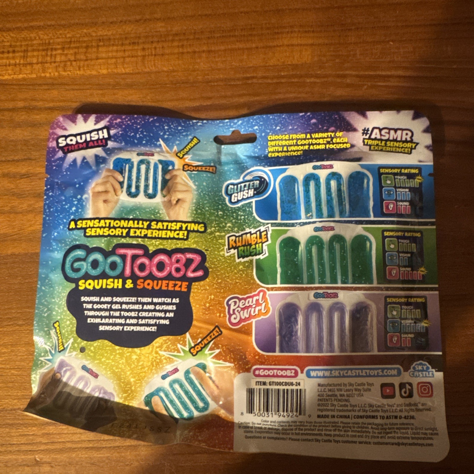 GooToobz Originals Squishy Triple Sensory Tubes Swirl Stress Relief NEW