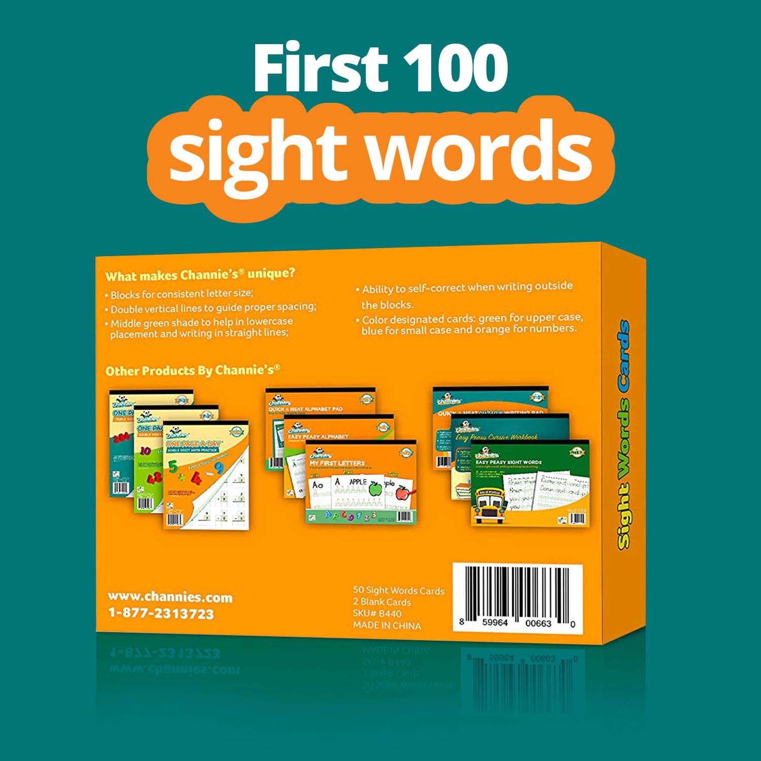 Channies Visual Dry Erase Flashcards for Pre-K Through First Grade Students to L