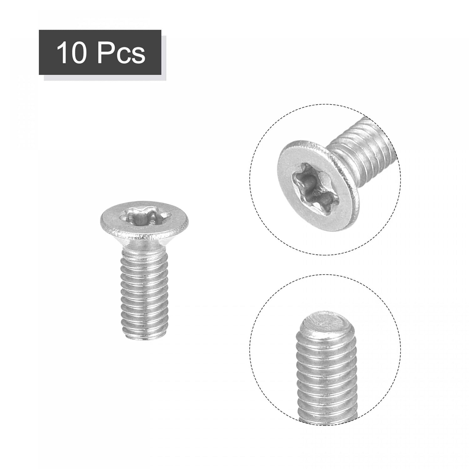 uxcell M3x8mm Torx Security Machine Screws, 10pcs 316 Stainless Steel