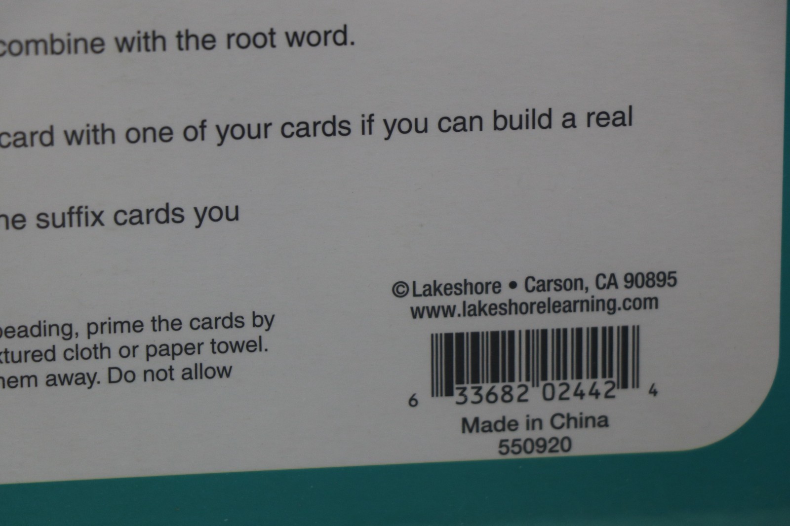 Lakeshore Sunken Suffixes Vocabulary Educational Learning Game AA646 NEW SEALED