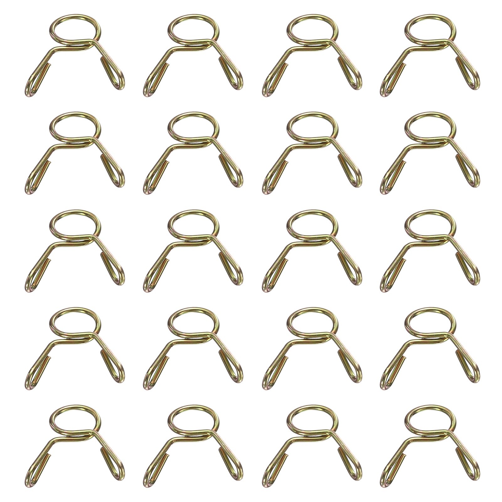 20Pcs 5mm ID 6.6mm OD Fuel Line Hose Clips 65Mn Spring Clips Clamps Gold
